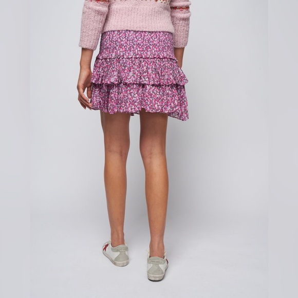 ISABEL MARANT Naomi Smocked Mini Skirt Pink Size 4 NWT - Picture 3 of 7